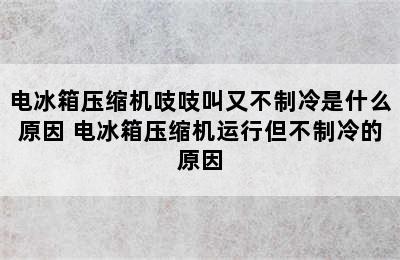 电冰箱压缩机吱吱叫又不制冷是什么原因 电冰箱压缩机运行但不制冷的原因